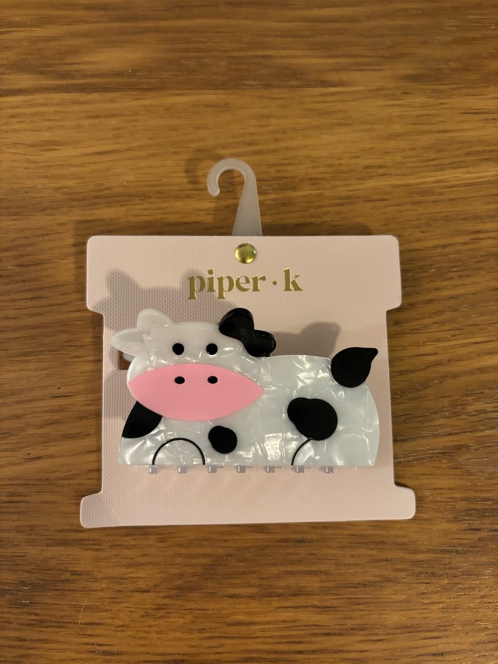 Piper K cow claw hair clip features a whimsical cartoon cow New - Picture 3 of 8